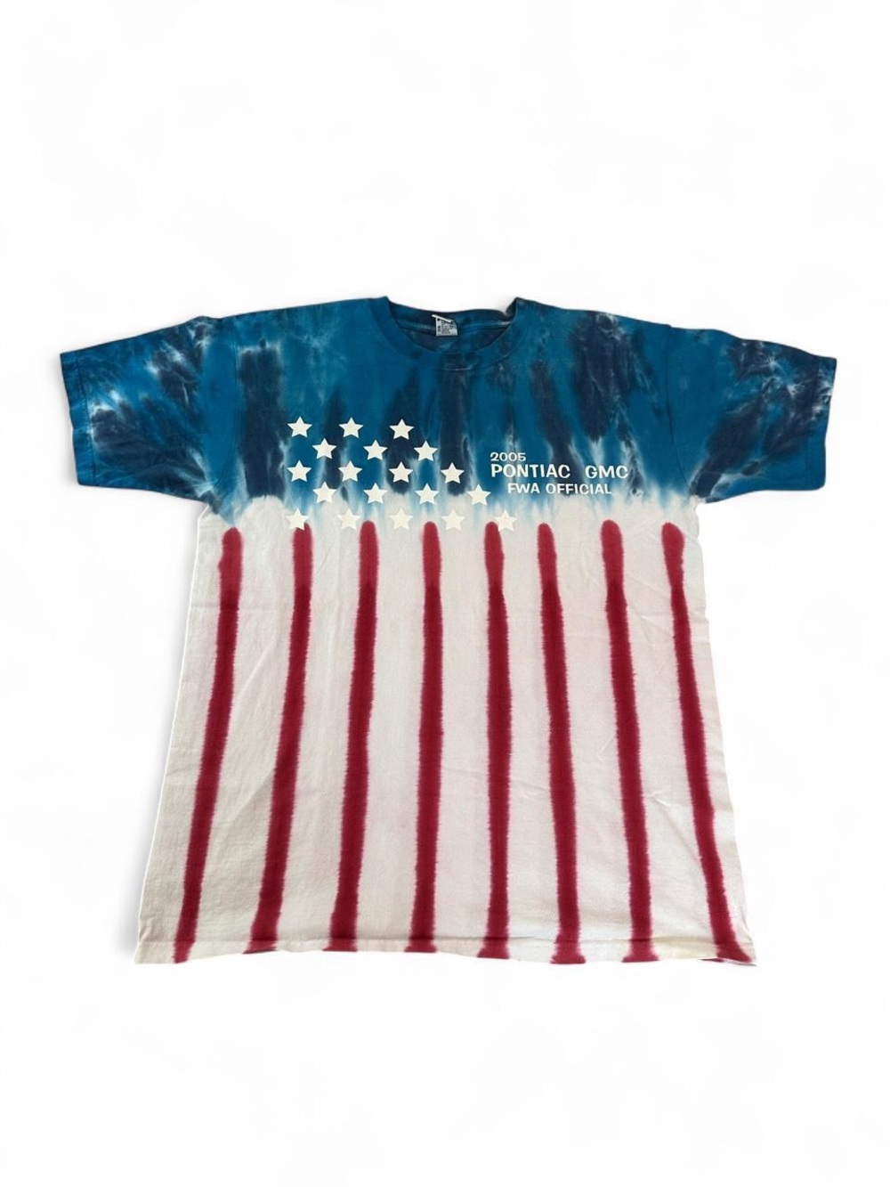 Men large 2006 Pontiac G6 FWA Official Tie Dye American Flag T Shirt